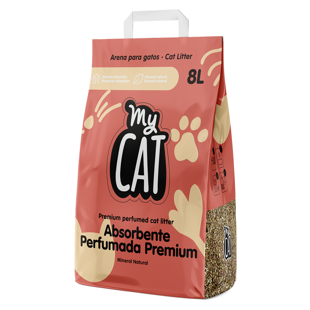 MyCAT Absorbente Perfumada Rosa (Pack de 4 bolsas - 32L)
