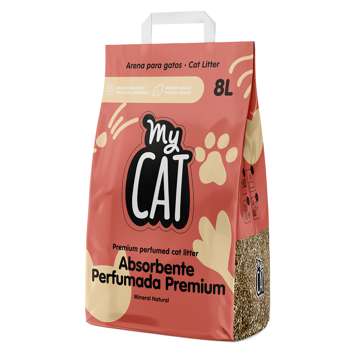 MyCAT Absorbente Perfumada Rosa (Pack de 4 bolsas - 32L)