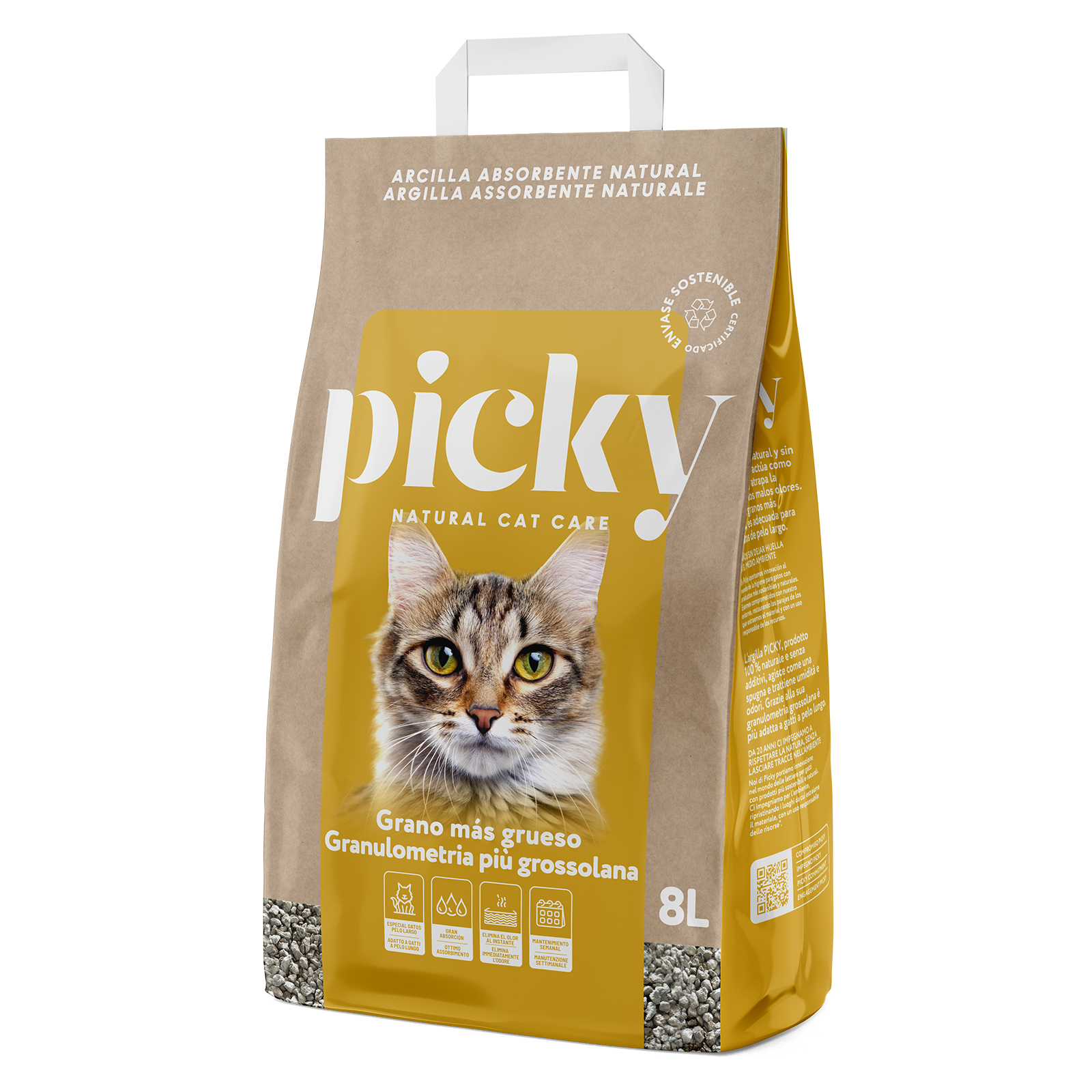 Picky Absorbente Natural Grano Grueso (Pack de 2- 16L)